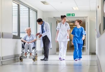 Interior of a healthcare facility with medical equipment.